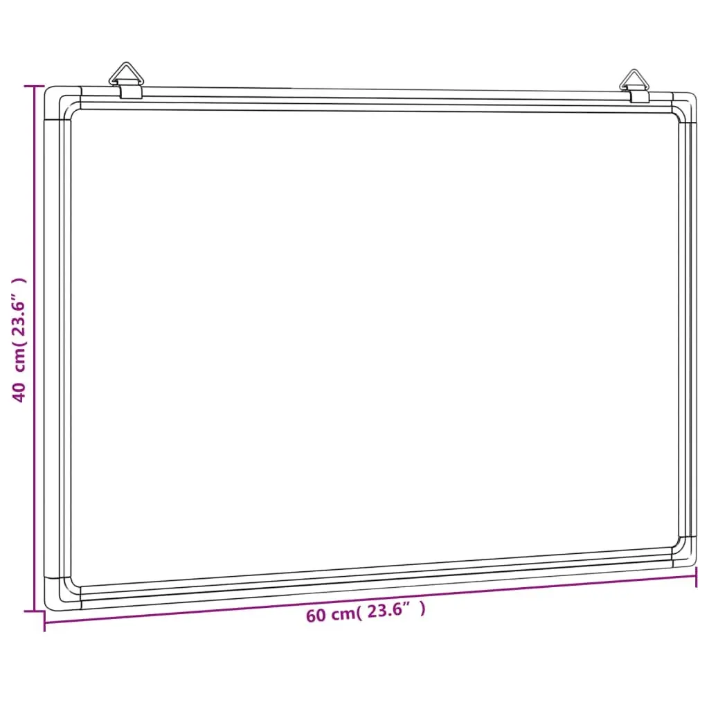 Magnetic Whiteboard White 60x40cm Smooth Surface Wall Mount Display Board for Office Home Presentation