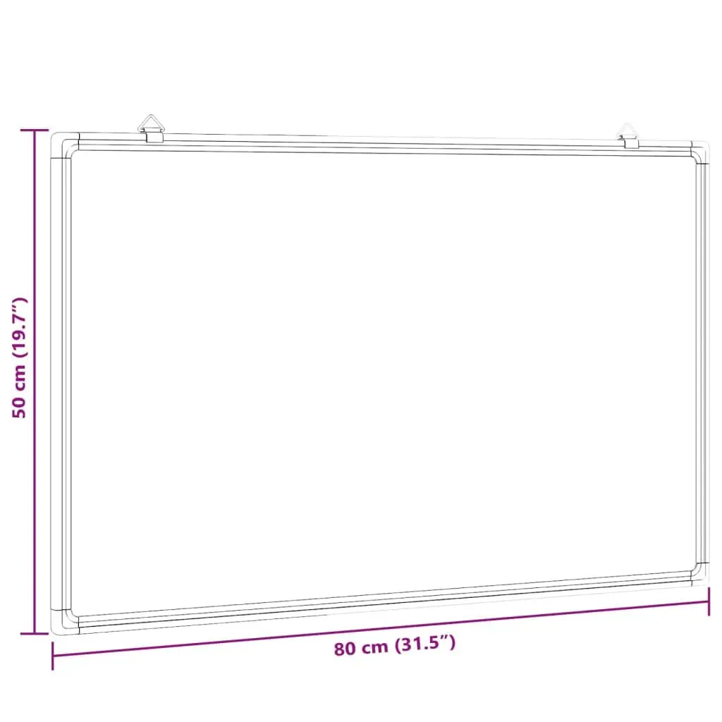 Magnetic Whiteboard White 80x50cm Smooth Lacquer-Coated Surface Wall Mount Display Board