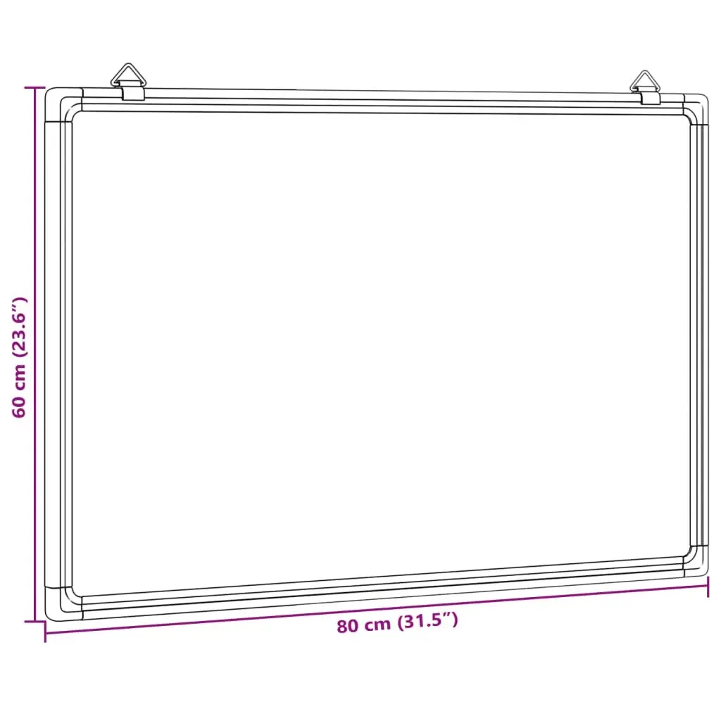 Magnetic Whiteboard White 80x60cm Smooth Lacquer-Coated Surface Wall Mount Display Board for Office Home Presentation