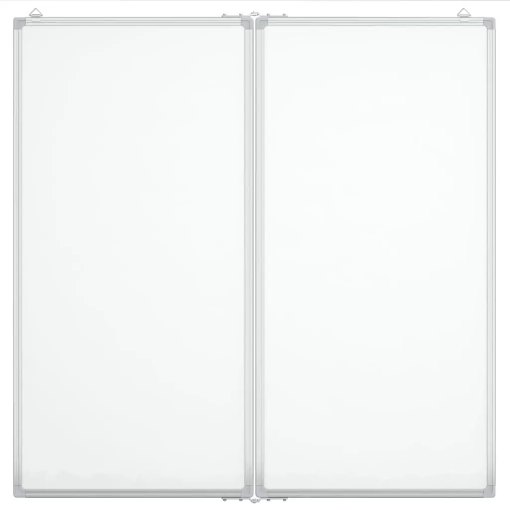 Magnetic Whiteboard Foldable Two Panel Display Board White 80 x 80 cm Smooth Lacquer-Coated Surface