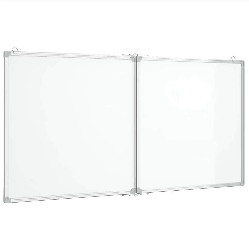 Magnetic Whiteboard White Foldable Two Panel Display Board Lacquer Coated Surface