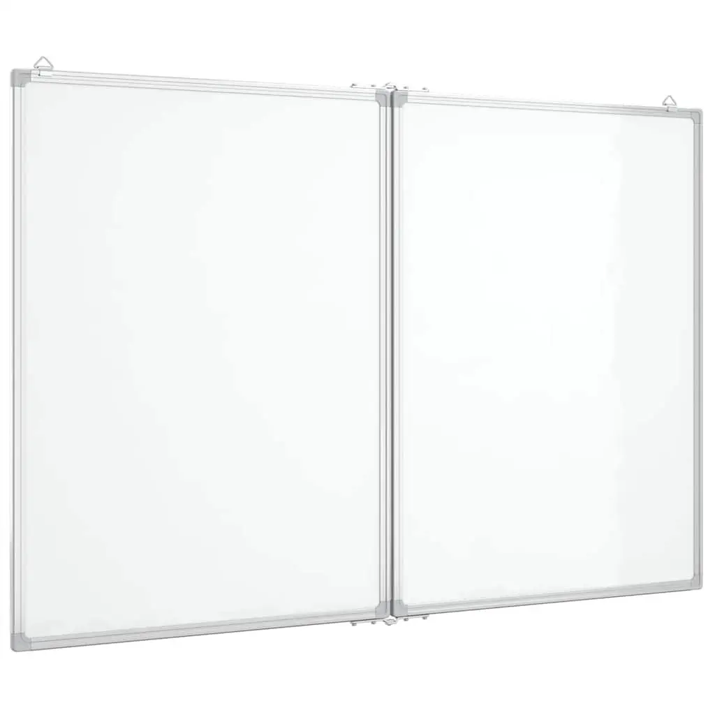 Magnetic Whiteboard Foldable Dual Panel White 120 x 100 cm Smooth Lacquer-Coated Surface