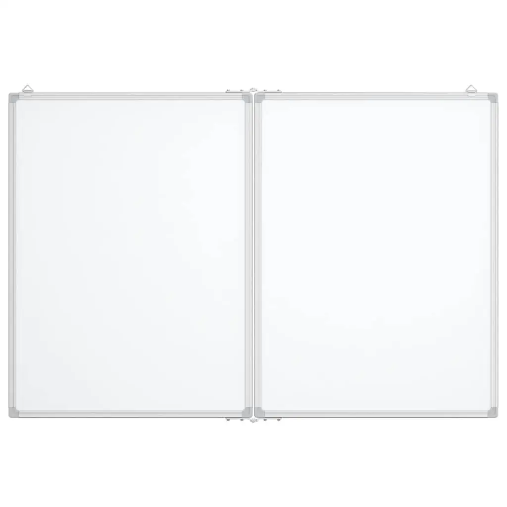 Magnetic Whiteboard Foldable Dual Panel White 120 x 100 cm Smooth Lacquer-Coated Surface