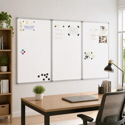 Magnetic Whiteboard Foldable Two Panels Office Home Display Board Presentation