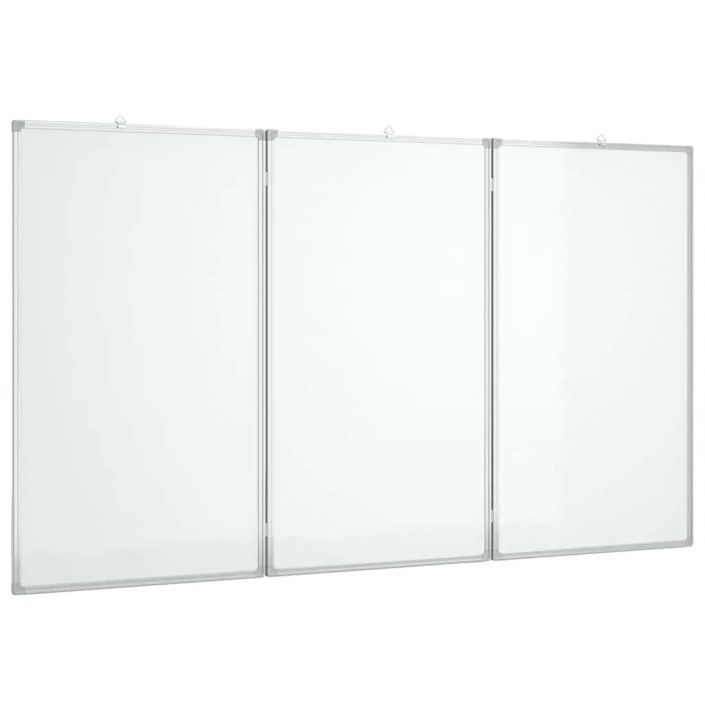 Foldable Magnetic Whiteboard Two Panels White 150 x 100 cm Lacquer-coated Surface for Home and Office Display