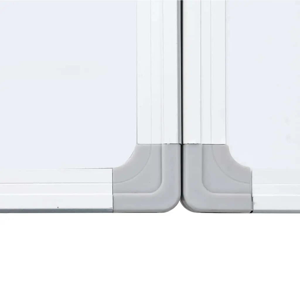 Foldable Magnetic Whiteboard Two Panels White 150 x 100 cm Lacquer-coated Surface for Home and Office Display