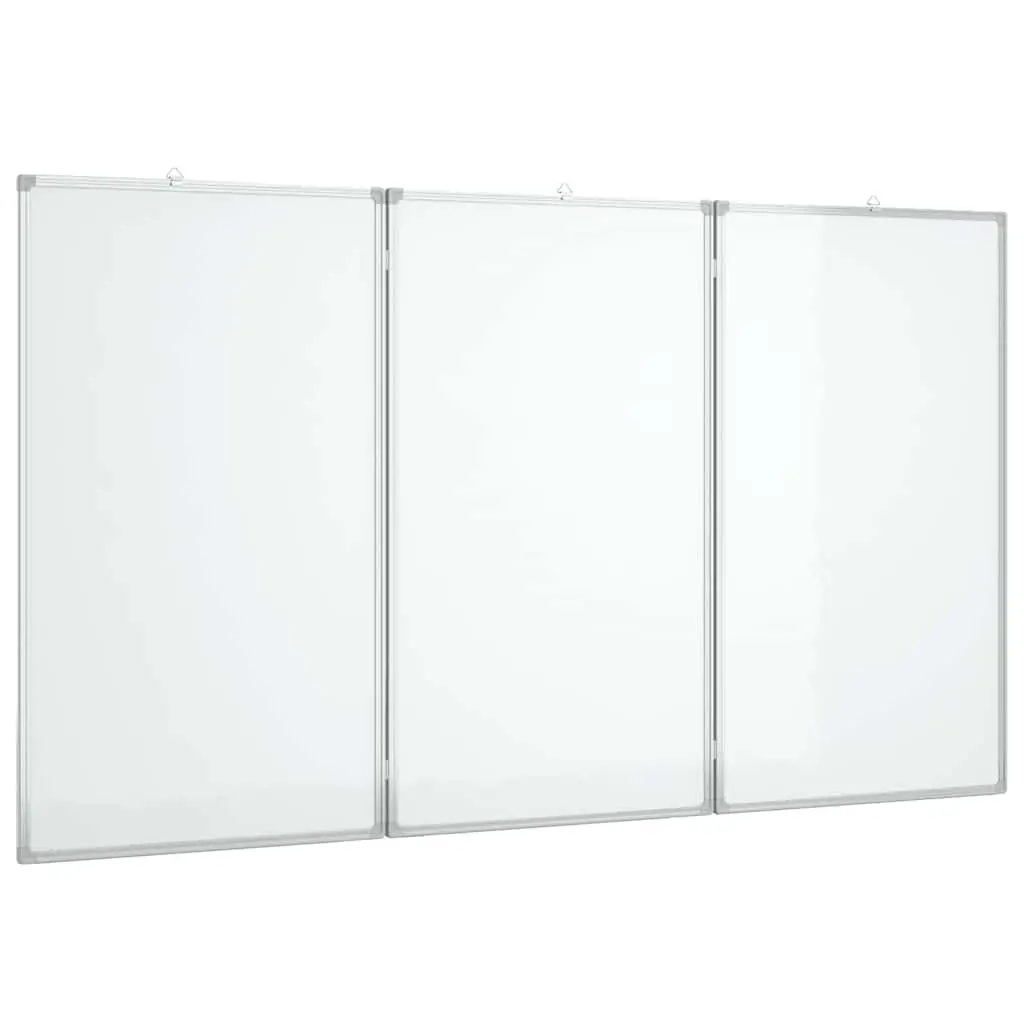 Magnetic Whiteboard White 180x80 cm Foldable Two-Panel Display Board for Office Home Memo