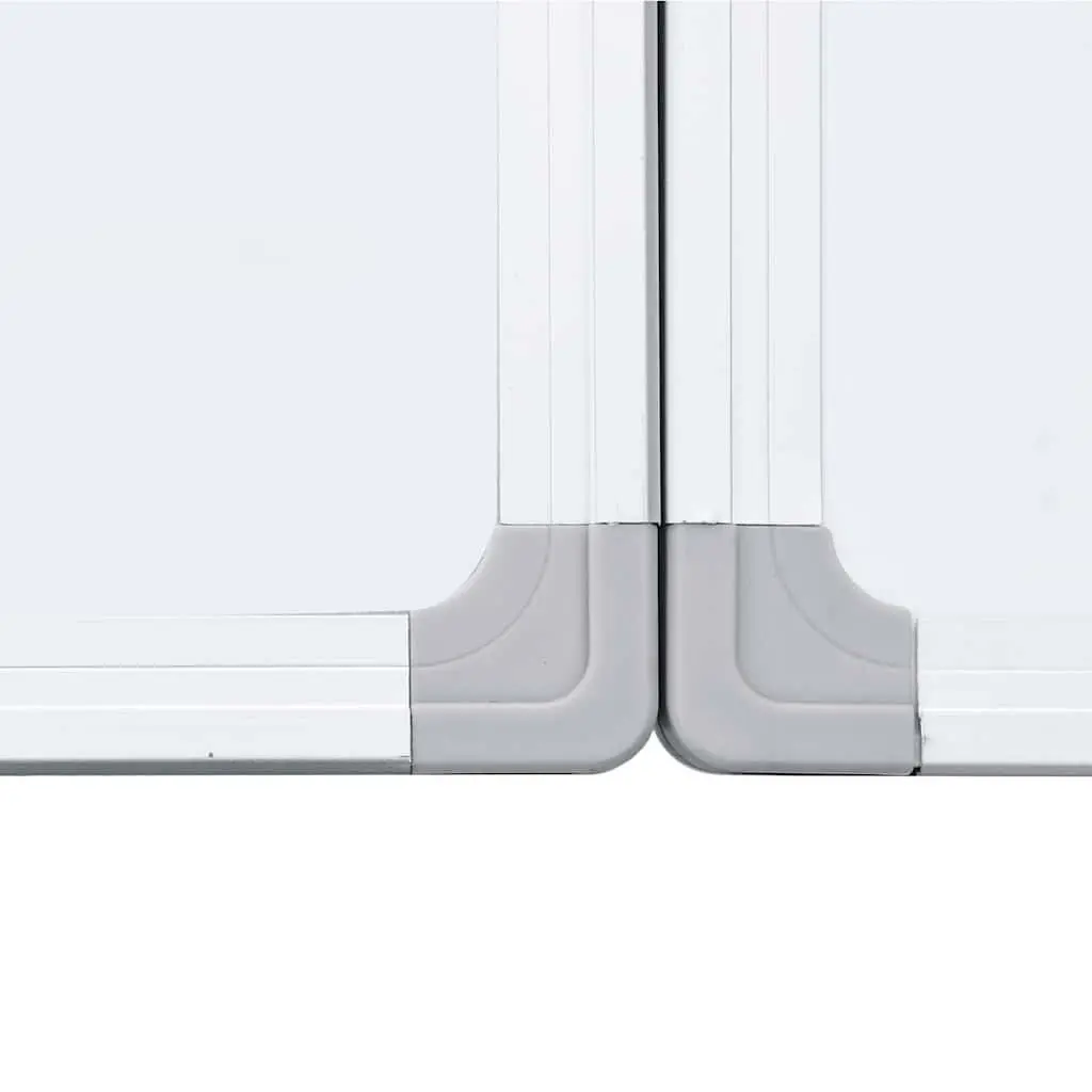 Magnetic Whiteboard White 180x80 cm Foldable Two-Panel Display Board for Office Home Memo