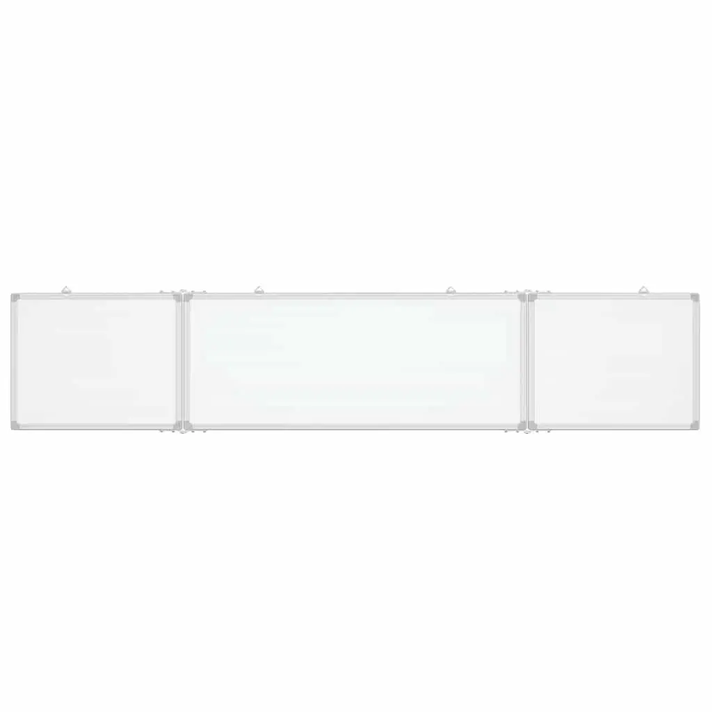 Foldable Magnetic Whiteboard 200x40cm Lacquer-Coated Surface Two Hinged Panels