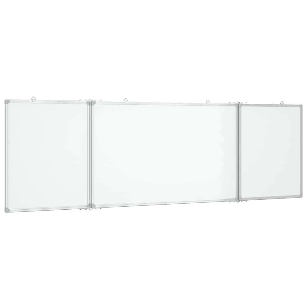 Magnetic Whiteboard White Foldable 200x60 cm Two Hinged Panels for Office Home School Presentations