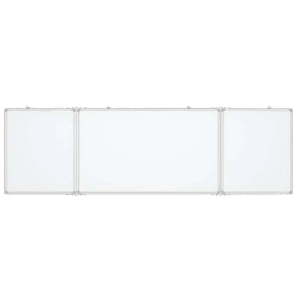 Magnetic Whiteboard White Foldable 200x60 cm Two Hinged Panels for Office Home School Presentations