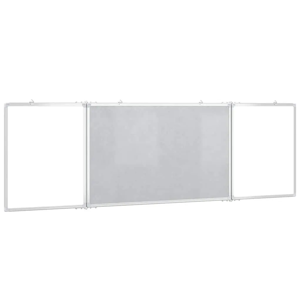 Magnetic Whiteboard White Foldable 200x60 cm Two Hinged Panels for Office Home School Presentations