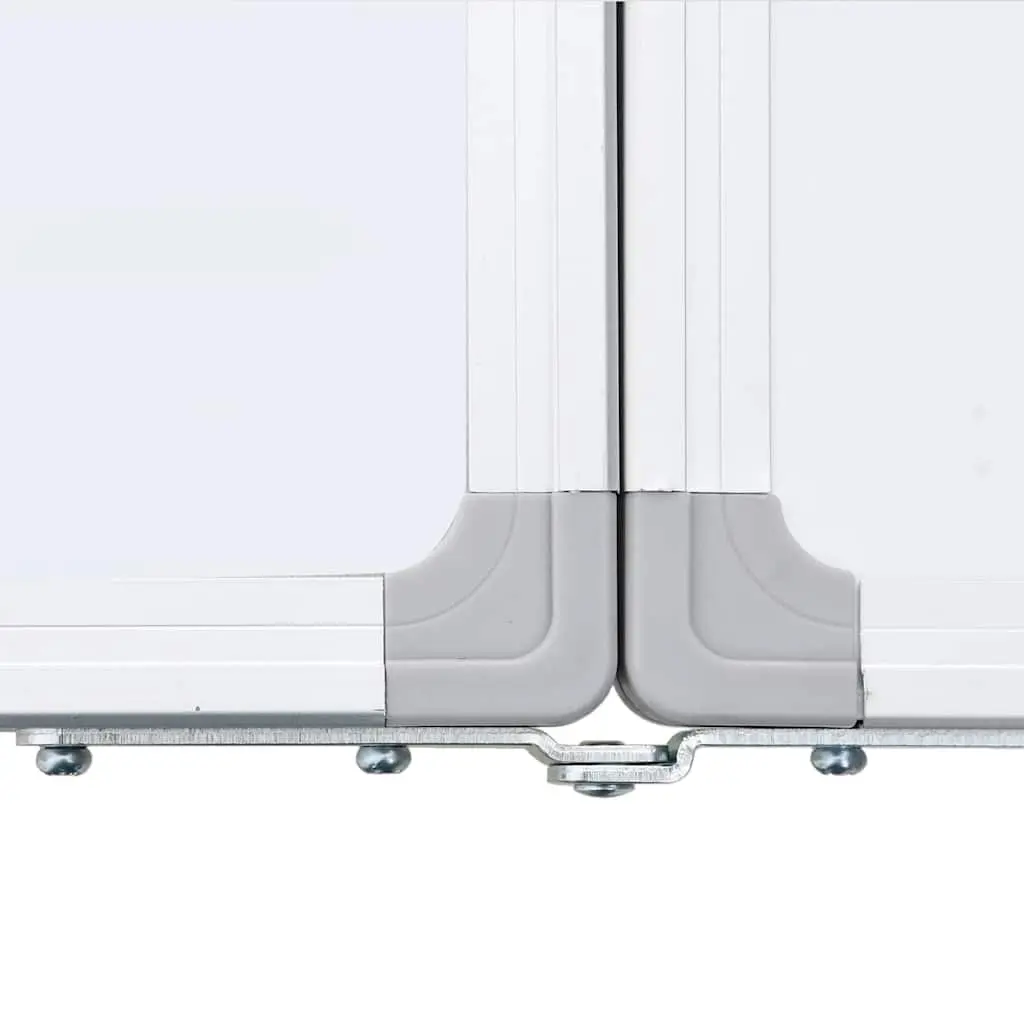 Magnetic Whiteboard White Foldable 200x60 cm Two Hinged Panels for Office Home School Presentations