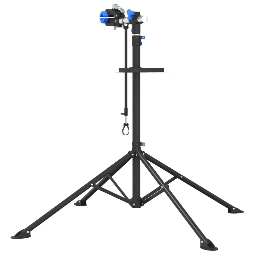Bike Repair Stand Blue Adjustable Height 108-188cm Foldable Steel 360 Degree Rotatable Clamping Jaws