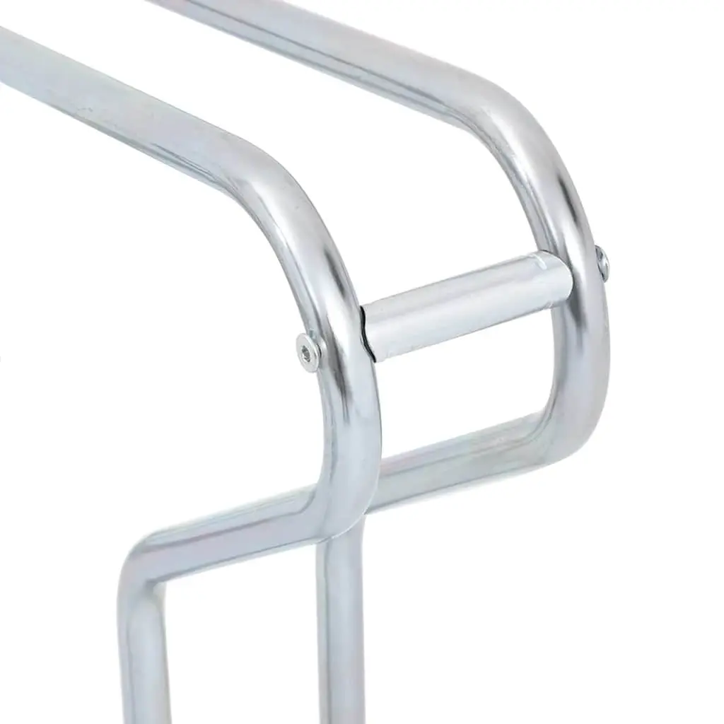 Bicycle Stand Silver Freestanding 5 Bikes Storage Galvanised Steel Rack