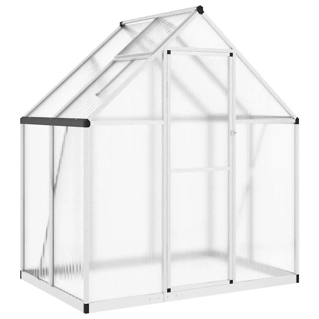 Greenhouse Silver 169x114x195 cm Aluminium Polycarbonate with Base Frame