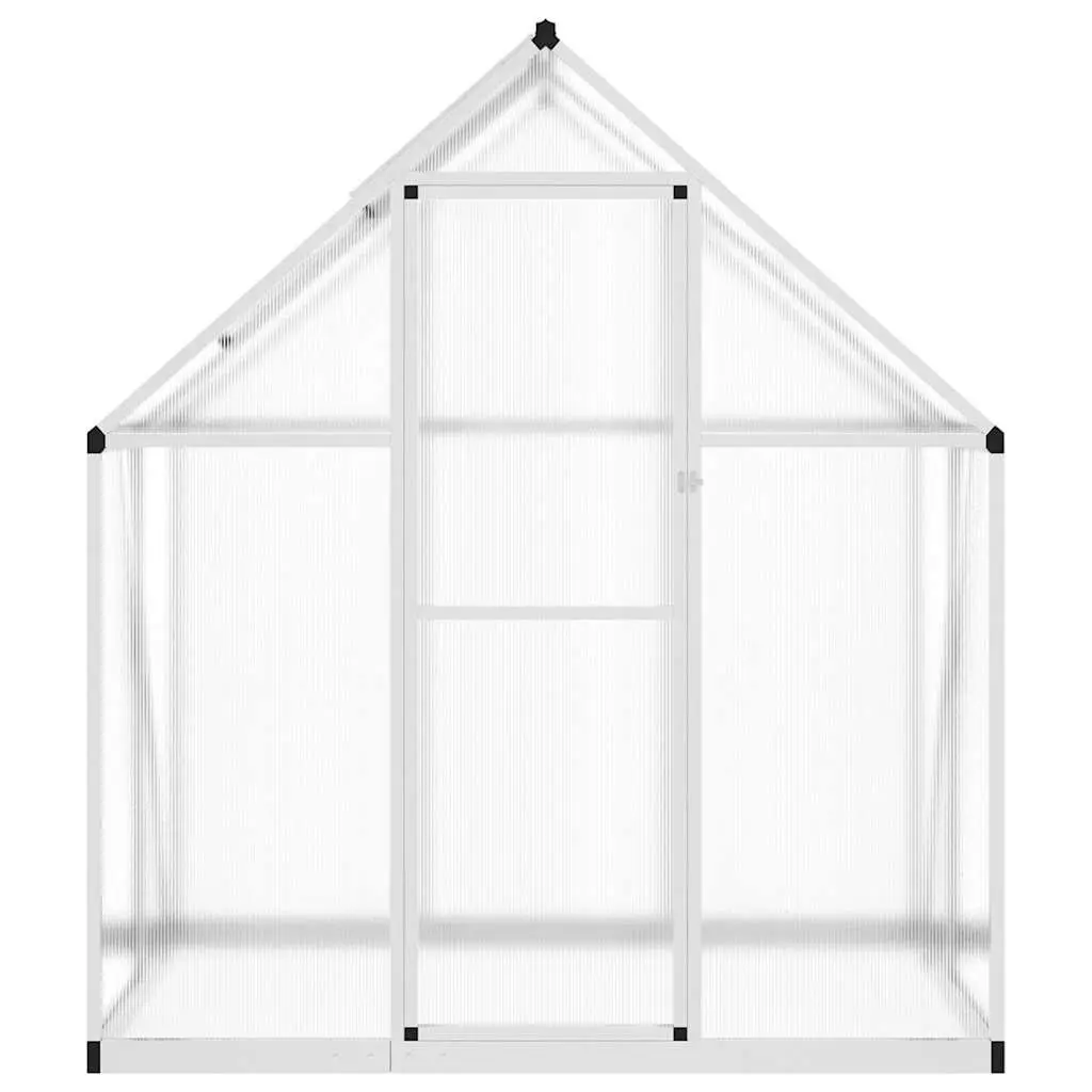 Greenhouse Silver 169x114x195 cm Aluminium Polycarbonate with Base Frame