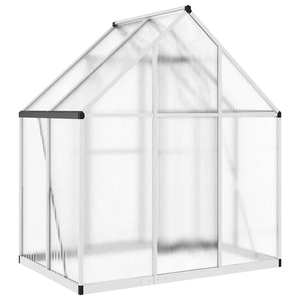 Greenhouse Silver 169x114x195 cm Aluminium Polycarbonate with Base Frame