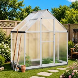 Greenhouse with Base Frame Silver 169x114x202 cm