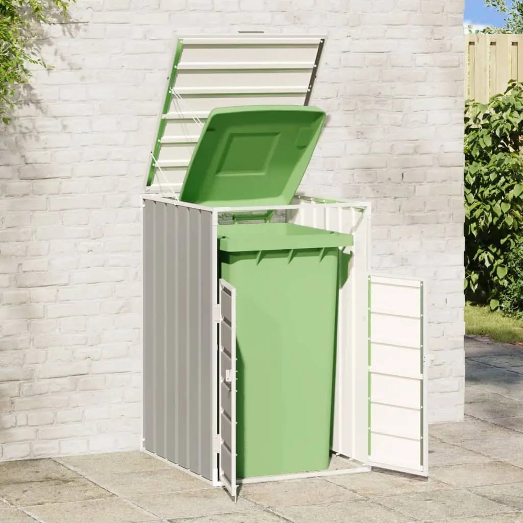 Wheelie Bin Storage Shed Grey Single 72x81x115cm Powder-coated Steel Durable Weather Resistant