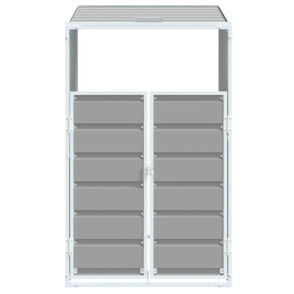 Wheelie Bin Storage Shed Grey Single 72x81x115cm Powder-coated Steel Durable Weather Resistant