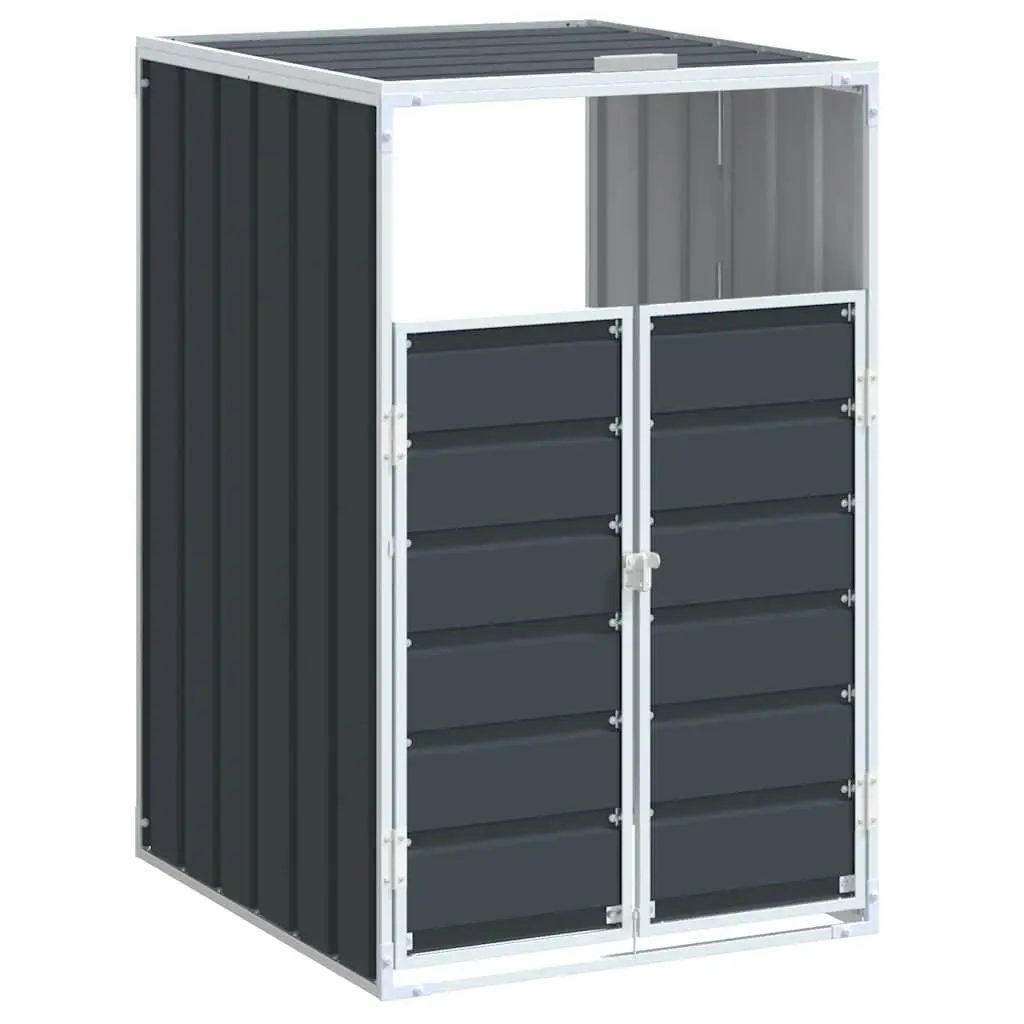 Wheelie Bin Storage Anthracite Single Bin Powder-Coated Steel Garden Waste Container Enclosure