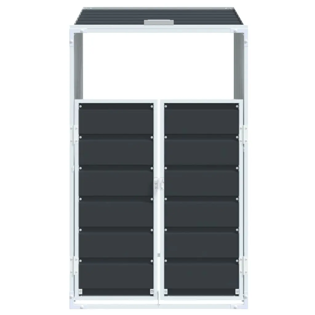 Wheelie Bin Storage Anthracite Single Bin Powder-Coated Steel Garden Waste Container Enclosure