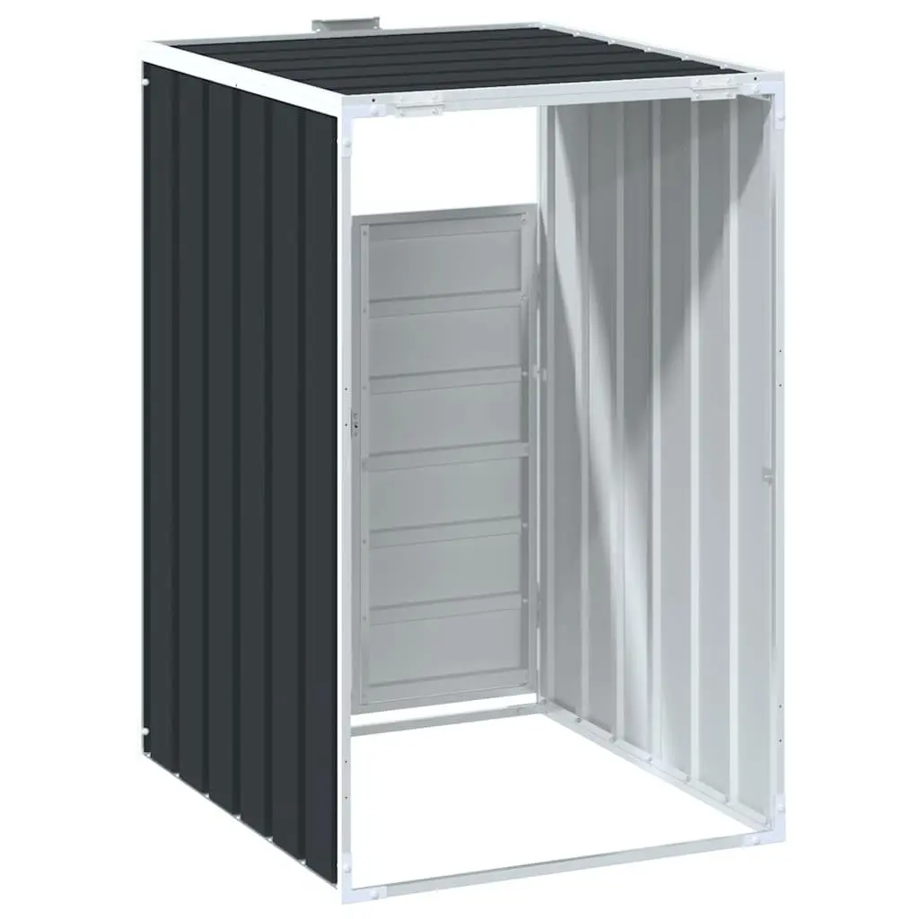 Wheelie Bin Storage Anthracite Single Bin Powder-Coated Steel Garden Waste Container Enclosure