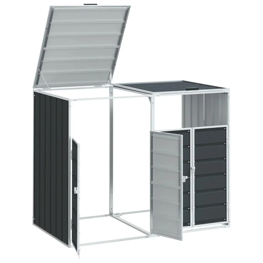 Wheelie Bin Storage Double Bins Anthracite Garden Waste Container Enclosure