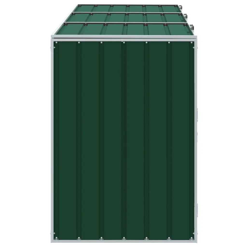 Wheelie Bin Storage Green Triple Bins Enclosure Outdoor Garden Waste