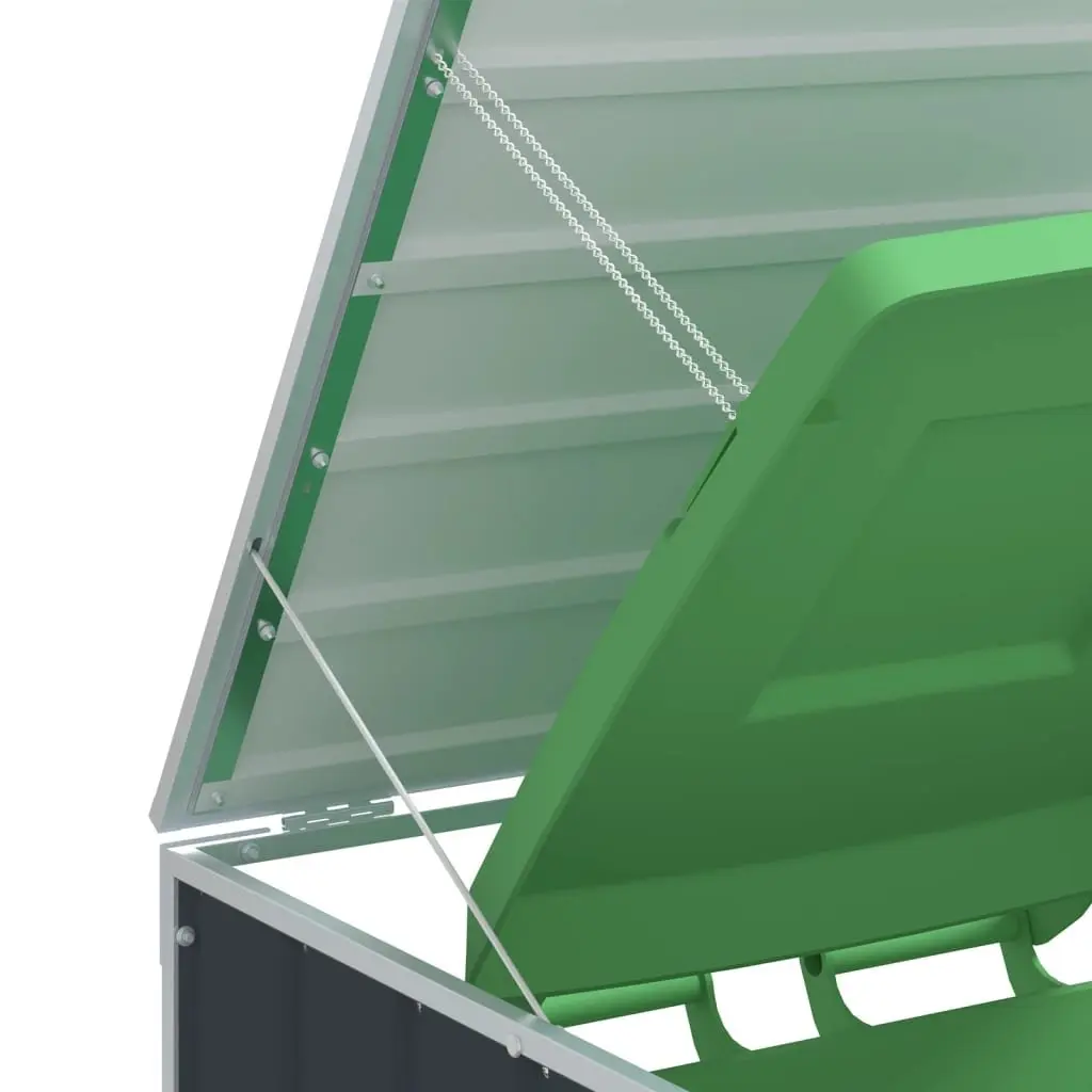Wheelie Bin Storage Anthracite Triple Bins 216x81x115 cm Powder-Coated Steel Garden
