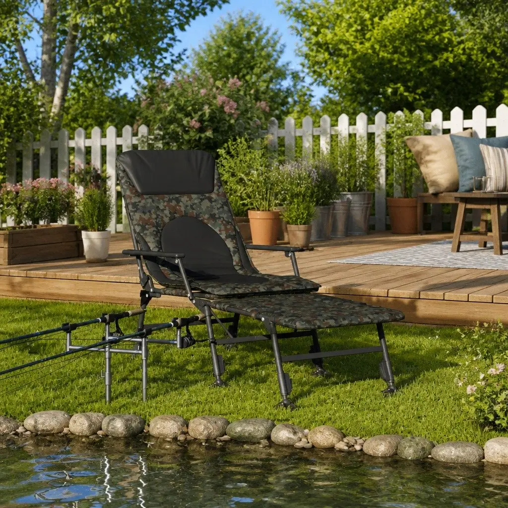 Fishing Bedchair Multicolour Foldable Adjustable Mud Legs Outdoor Chair