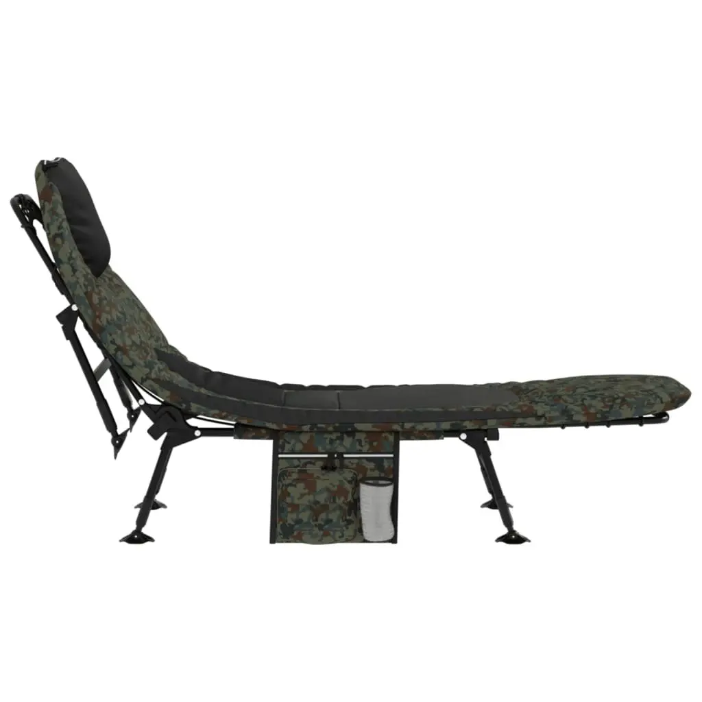 Foldable Fishing Bed Adjustable Mud Legs Camping Outdoor Furniture Camouflage