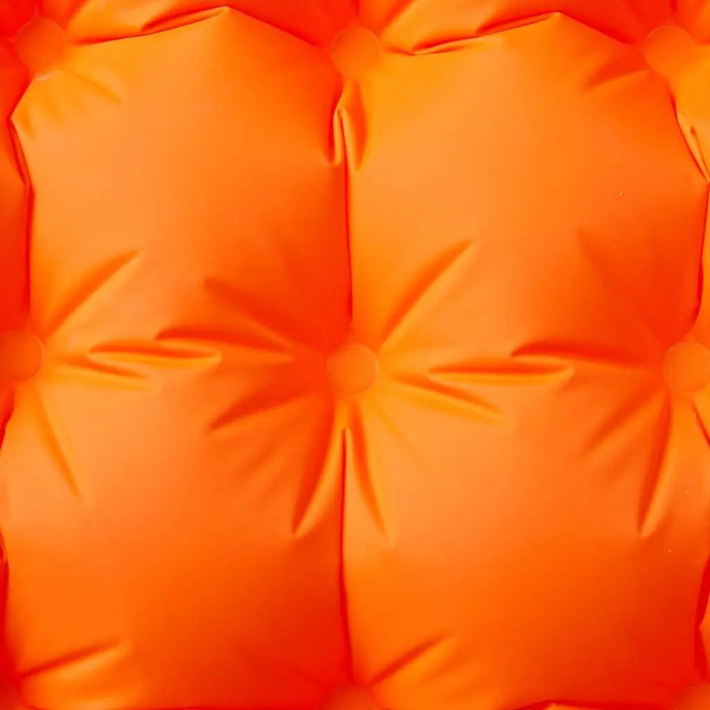 Self Inflating Camping Mattress Orange Single with Integrated Pillow and Quick Inflation System