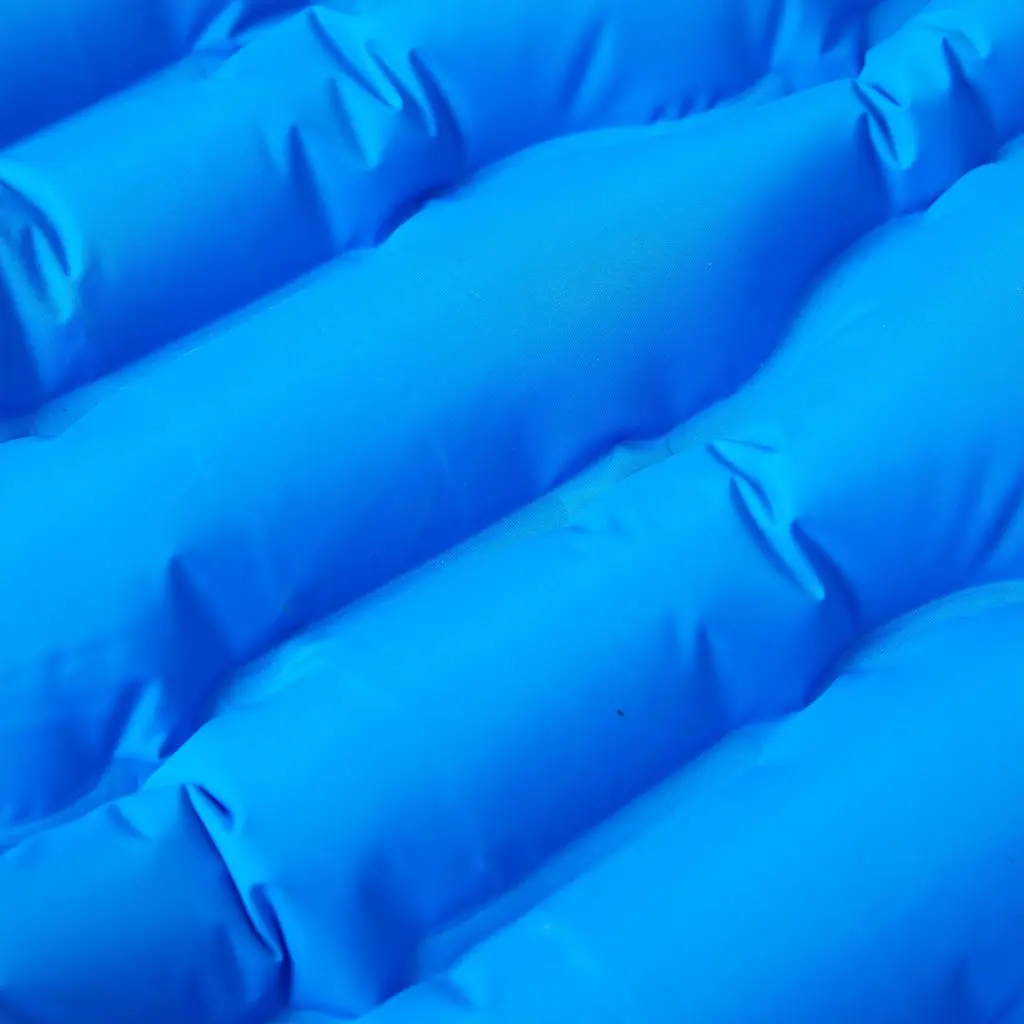Self Inflating Camping Mattress Blue 1 Person Integrated Pillow Weather Resistant