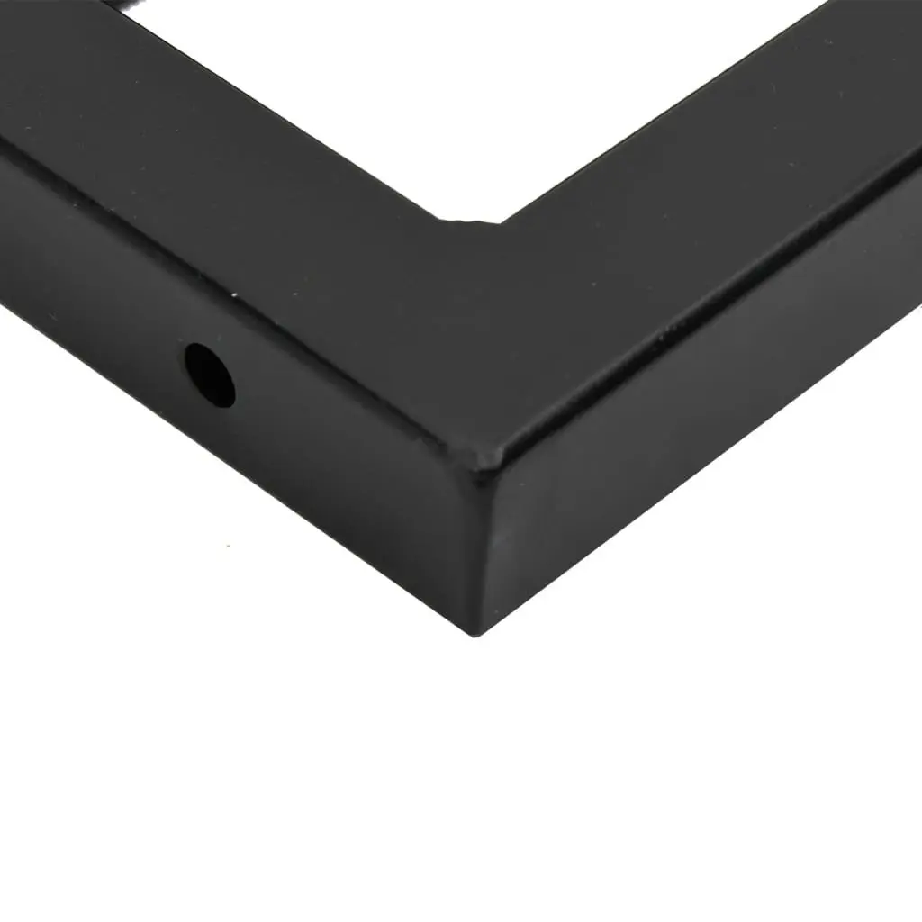 Shelf Brackets Black Rectangular Steel Wall Mount Support 2 pcs