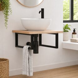 Black Steel Brackets for Wall Support