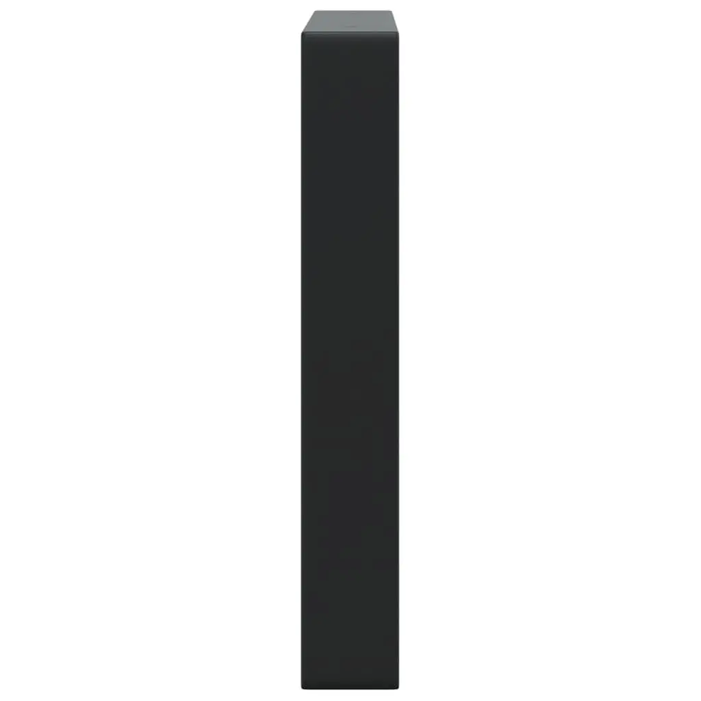 Steel Shelf Brackets Black Rectangular Wall Mount Support 2 pcs