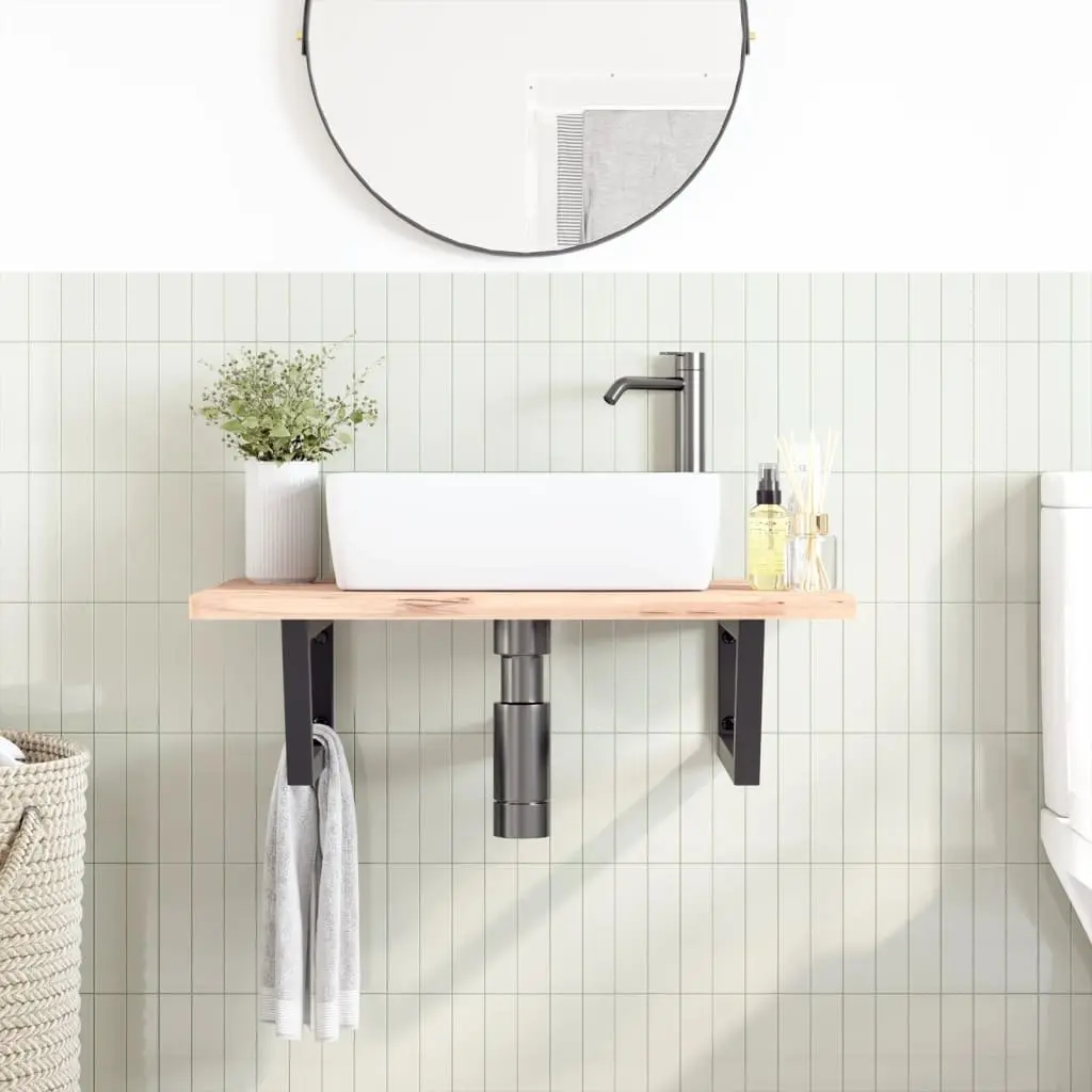 Shelf Brackets for Washbasin 2 pcs Black Trapezium Steel Wall Mount Storage
