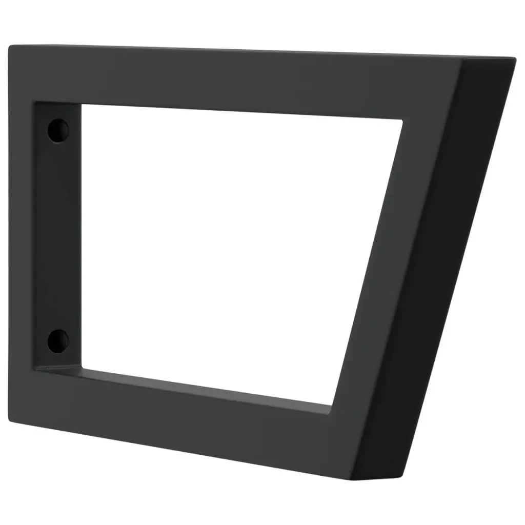 Shelf Brackets Black 2 pcs Trapezium Steel Wall Mount Support