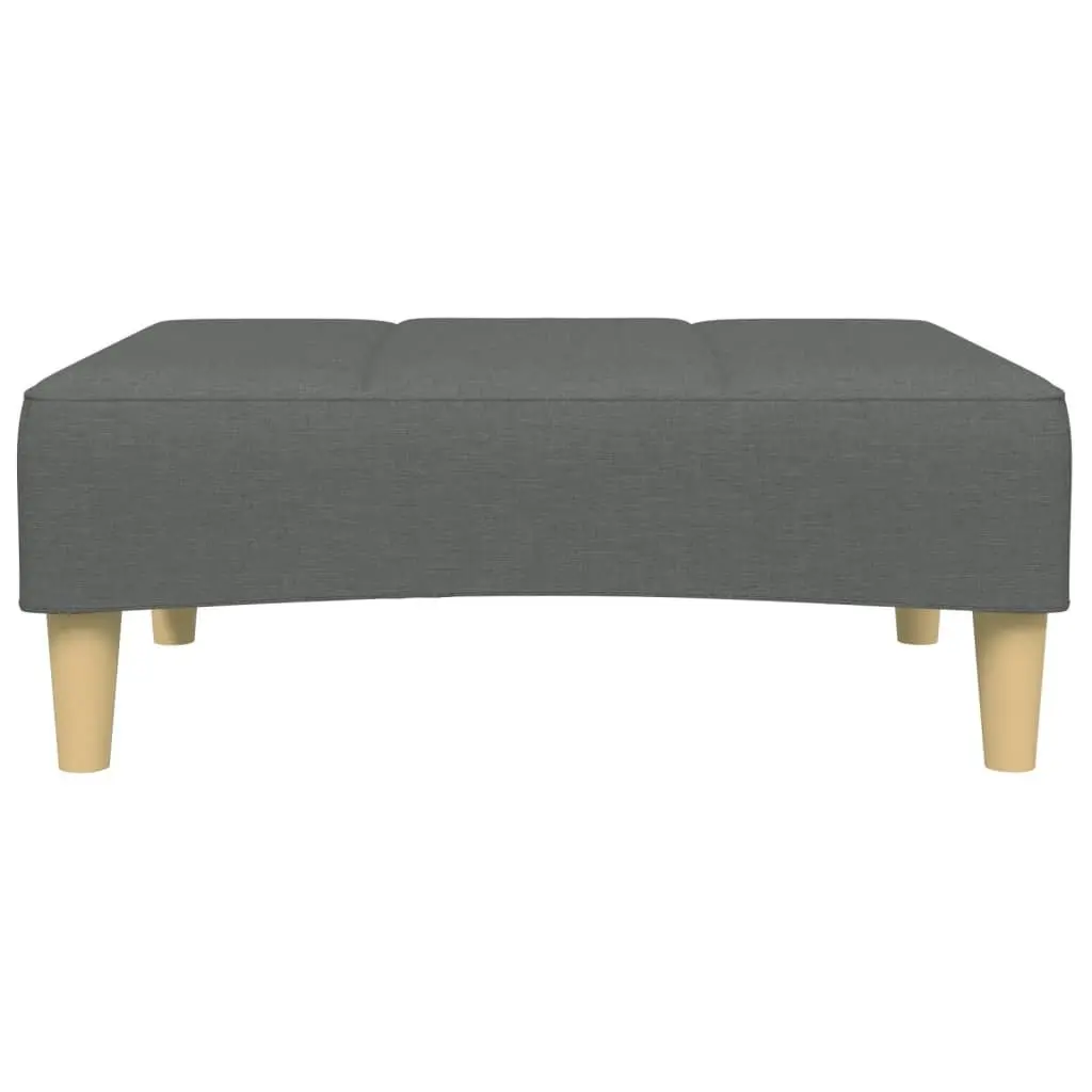 Footstool Dark Grey 77x55x31 cm Fabric Soft Surface Plywood Frame Living Room Furniture