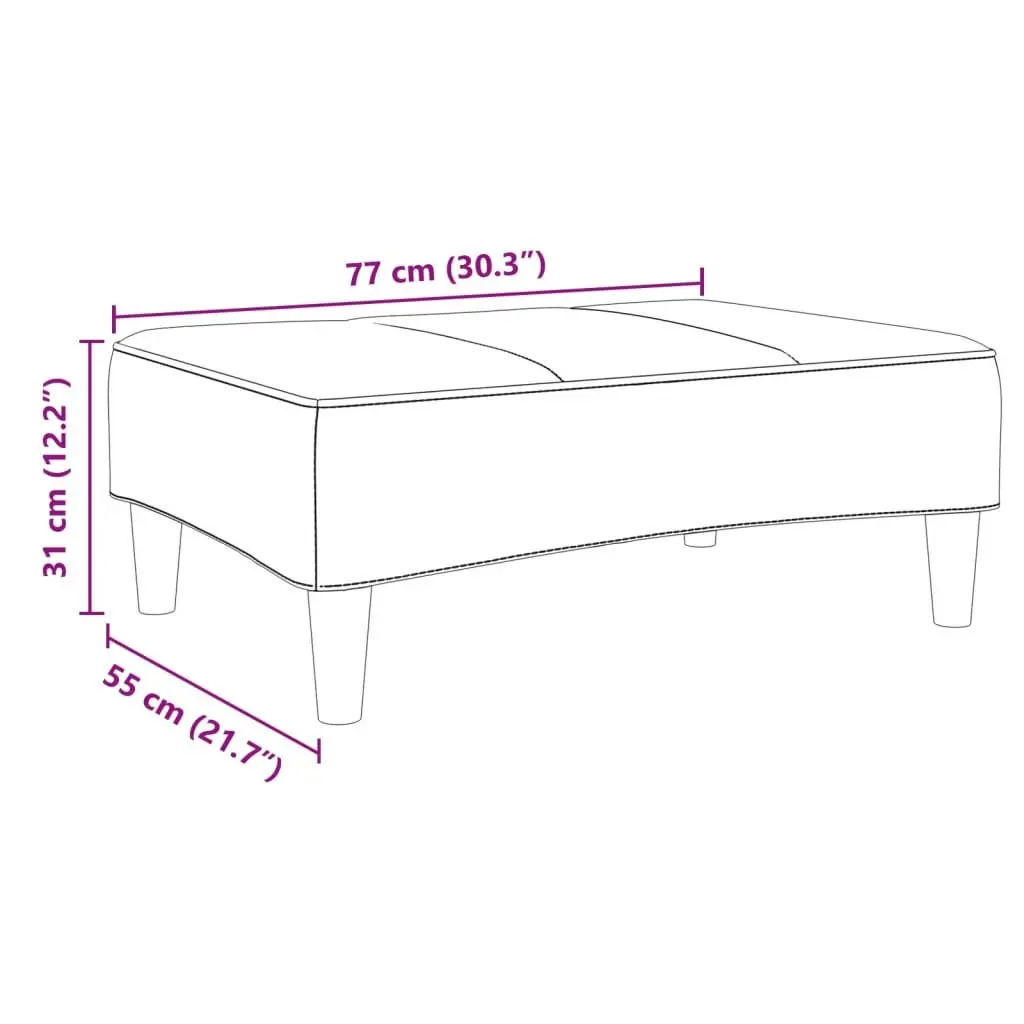 Footstool Dark Grey 77x55x31 cm Fabric Soft Surface Plywood Frame Living Room Furniture