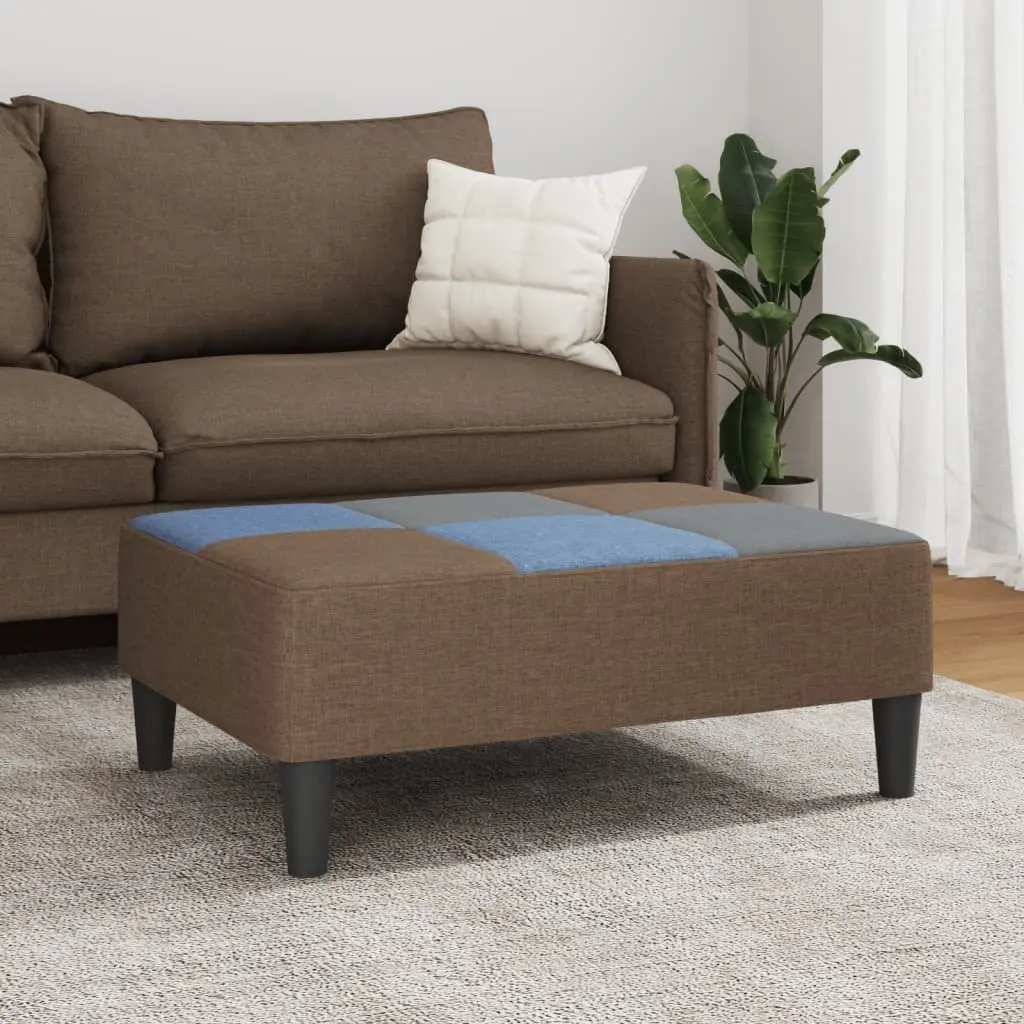 Multicolour Footstool with Stable Plywood Frame