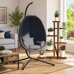Hanging Egg Chair with Stand for Outdoor Use