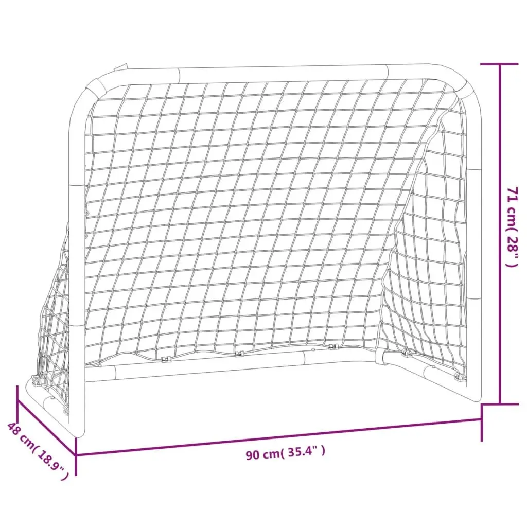 Soccer Goal Black 90 x 48 x 71 cm Durable Polyester Net for Training and Games