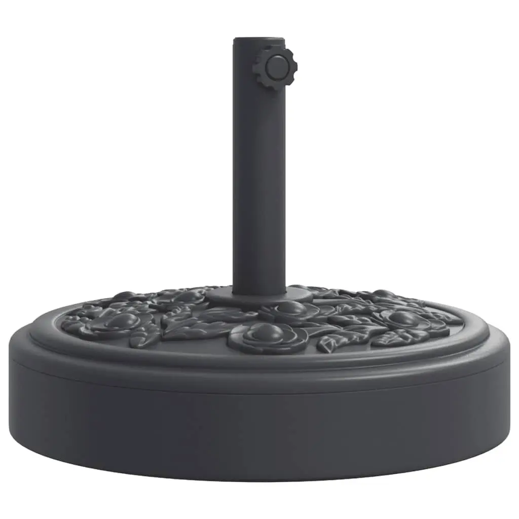Parasol Base Black 25kg Heavy-duty Concrete Umbrella Stand with Pole Adapter