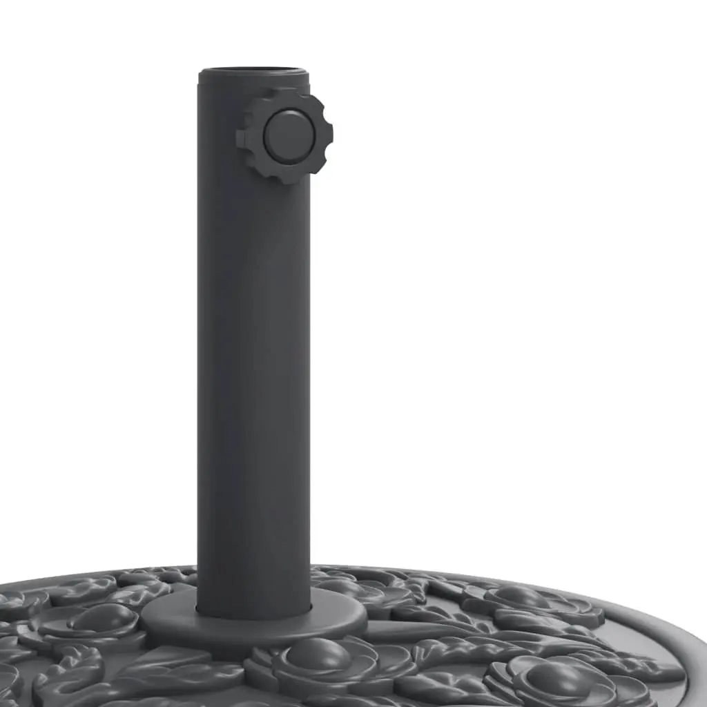 Parasol Base Black 25kg Heavy-duty Concrete Umbrella Stand with Pole Adapter