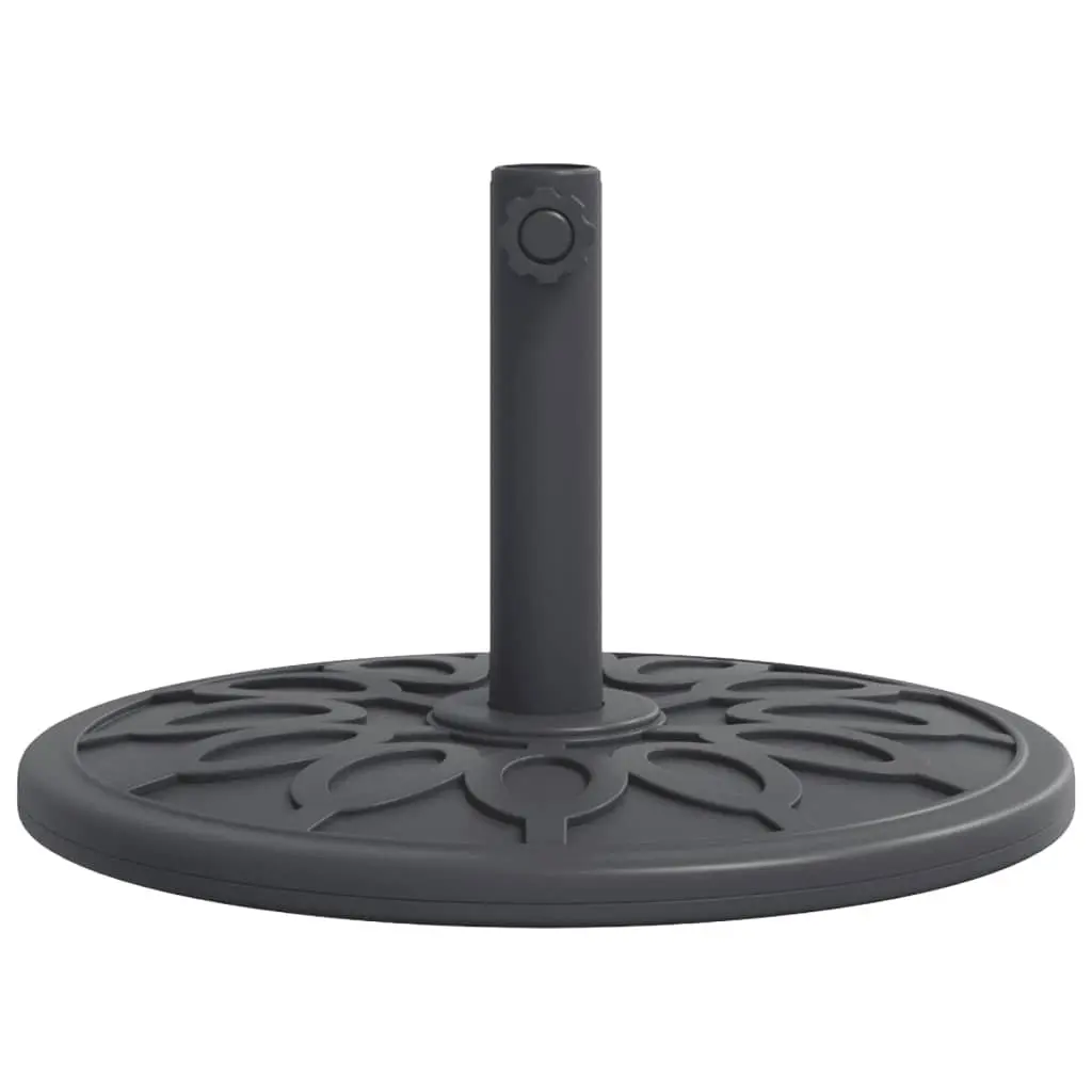 Round Parasol Base Black 12kg Umbrella Stand Ø38 Ø48mm Pole Adapter Outdoor Garden