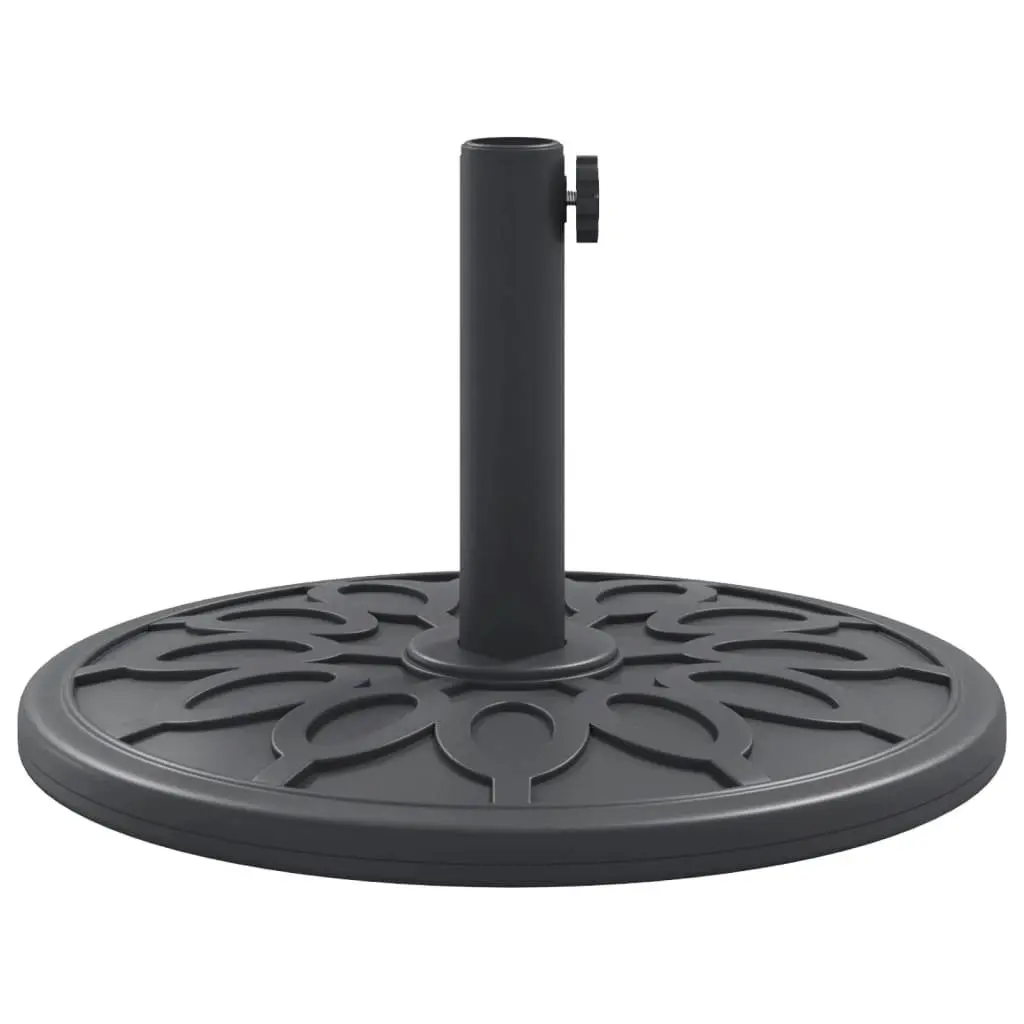 Round Parasol Base Black 12kg Umbrella Stand Ø38 Ø48mm Pole Adapter Outdoor Garden