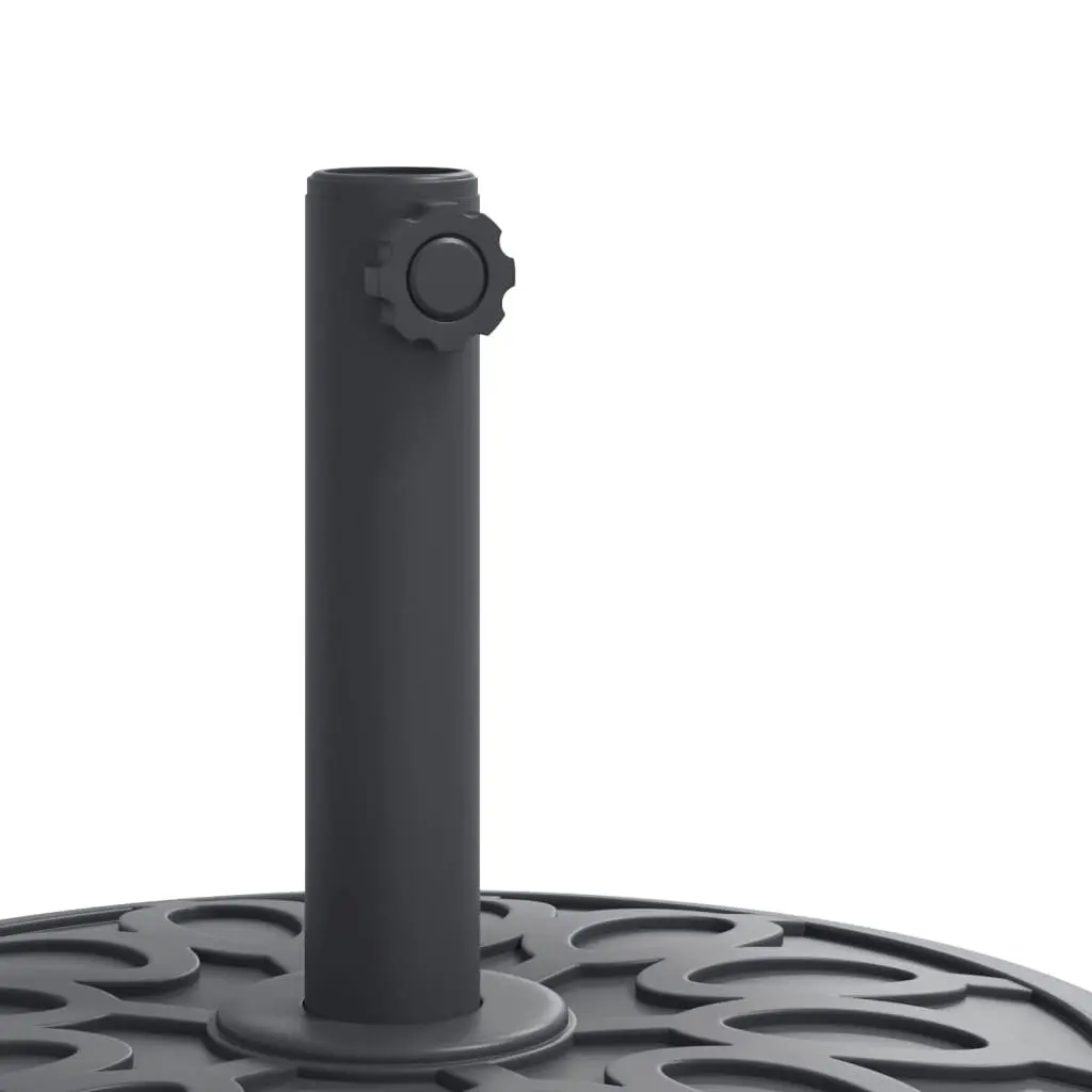 Round Parasol Base Black 12kg Umbrella Stand Ø38 Ø48mm Pole Adapter Outdoor Garden
